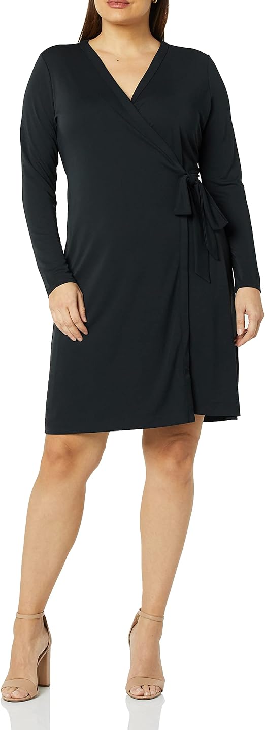 Amazon Essentials Women's Long Sleeve Signature Wrap Dress