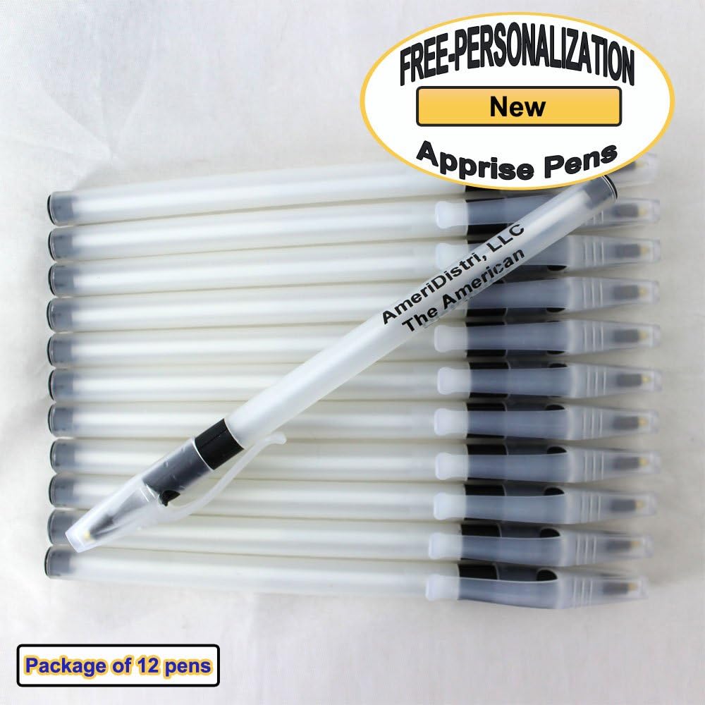 ezpencils - Personalized - Translucent Plastic Body and Cap with Black Colored Accent Grip - Apprise Pens - Free Personalization