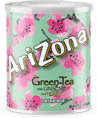 AriZona Green Tea - Sugar Sweetened Powdered Drink Mix - 20.4oz Canister, Makes 