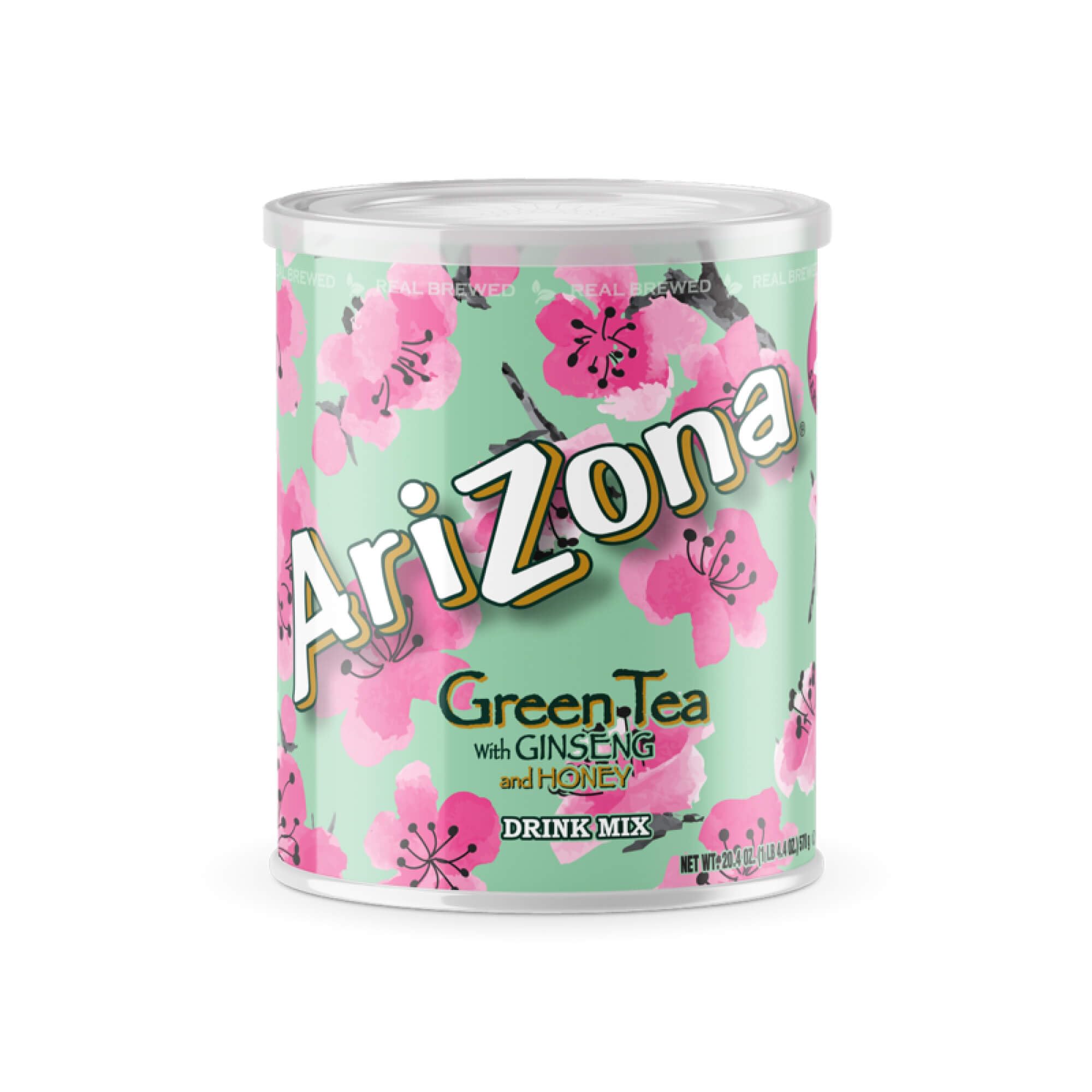 AriZona Green Tea - Sugar Sweetened Powdered Drink Mix - 20.4oz Canister, Makes 8 Quarts (1 Container)