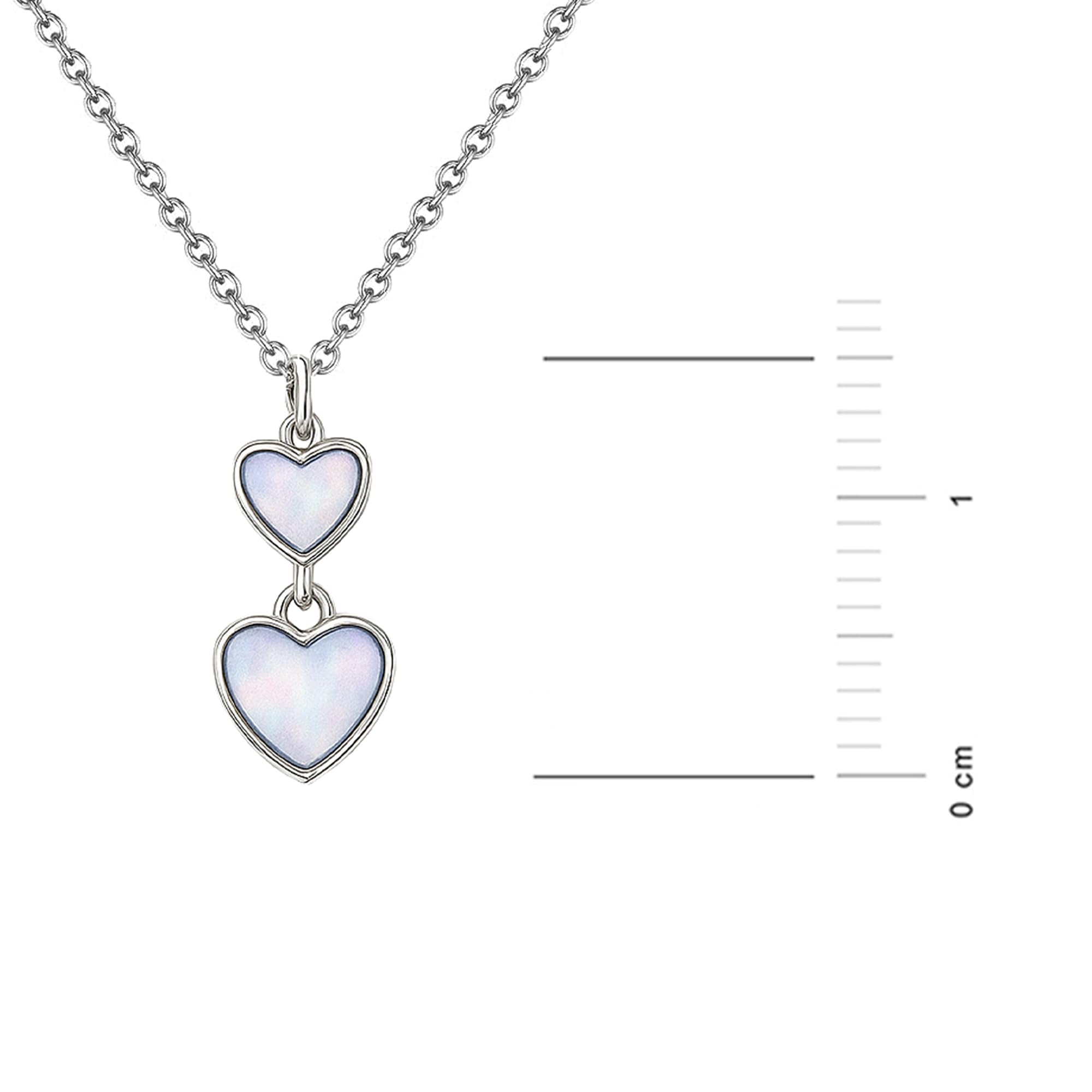 Schmuckset 925 Silber Damen Halskette Ohrringe Perlmutt Herzen für Damen Mädchen Freundin Mutter zum Geburtstag Jahrestag Kommunion Konfirmation Valentinstag