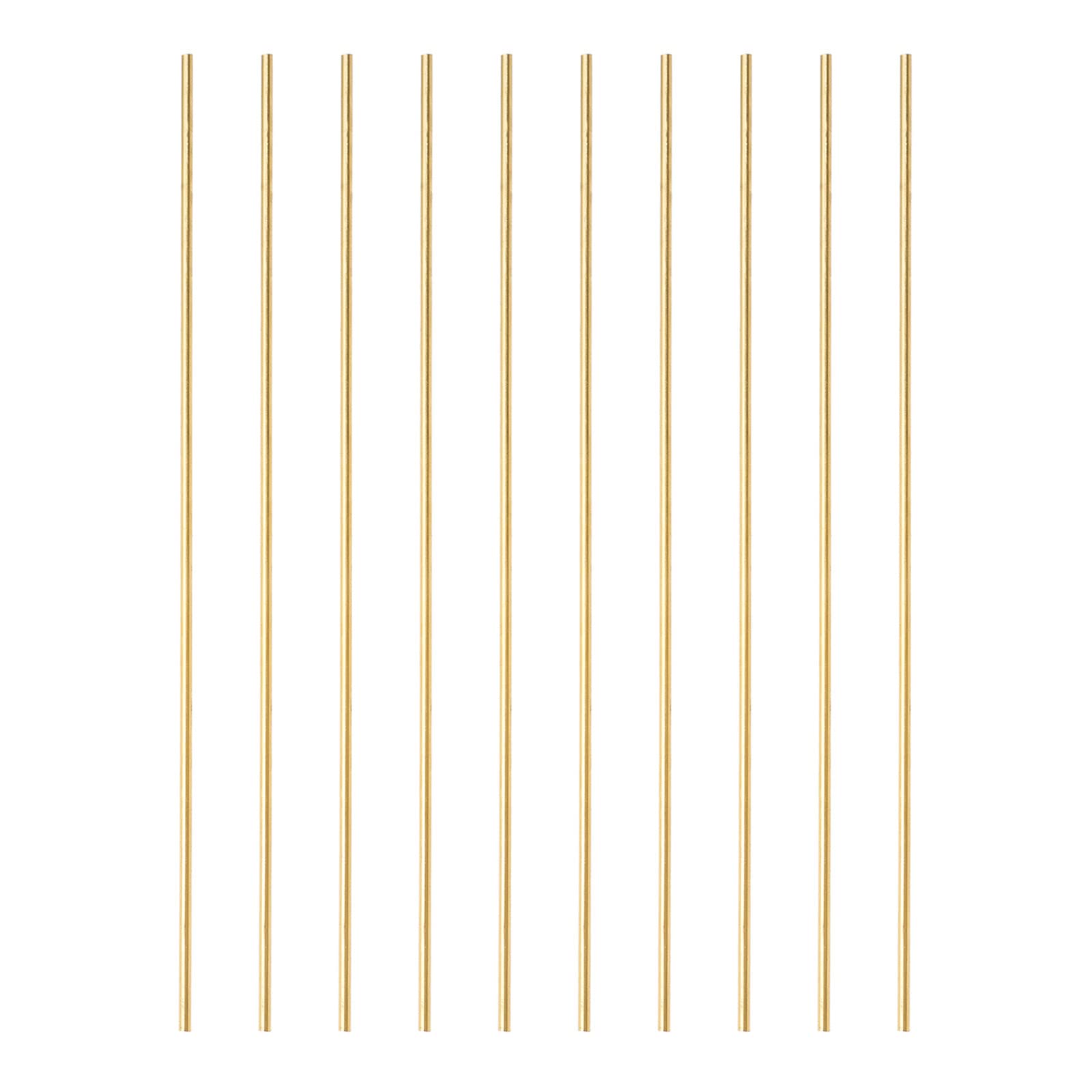 Tynulox 10 Pcs 2 mm Dia Brass Rod 6" Length Solid H62 Brass Round Bar for Models, Crafts, Repairs, Electrical — image 1