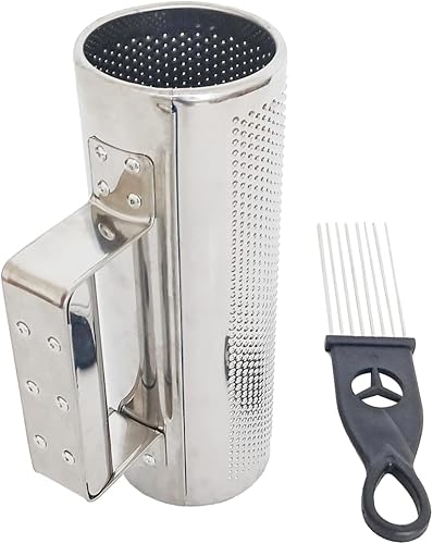 Guiro Shaker Instrumentos musicales de percusión latina de acero inoxidable con raspador (8 x 3 pulgadas)