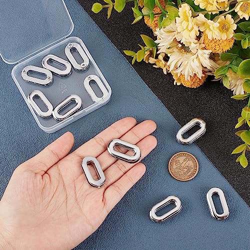 Image of GORGECRAFT 12PCS Screw-in Oval Eyelet Metal Screw Together Grommets Shackle Purse End Rings Bag Loop Handle Connectors Alloy Snaps for DIY Sewing Crafts Clothes Leather Bags Replacement Hardware