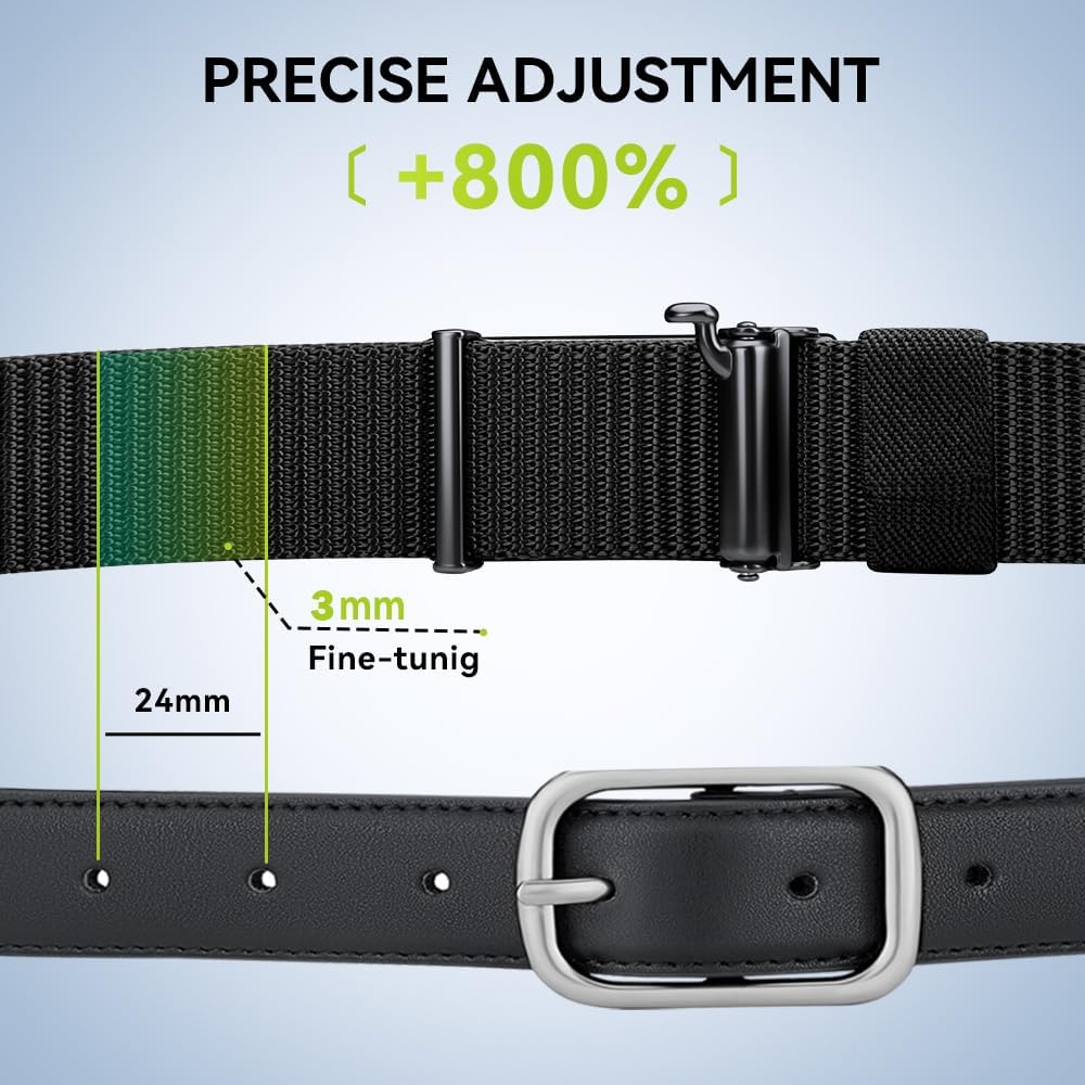 VANNANBA Designer Recomends-Mens Nylon Ratchet Belts Invisible Elastic Web Dress Belts for Golf Jeans Casual Hiking - Image 4