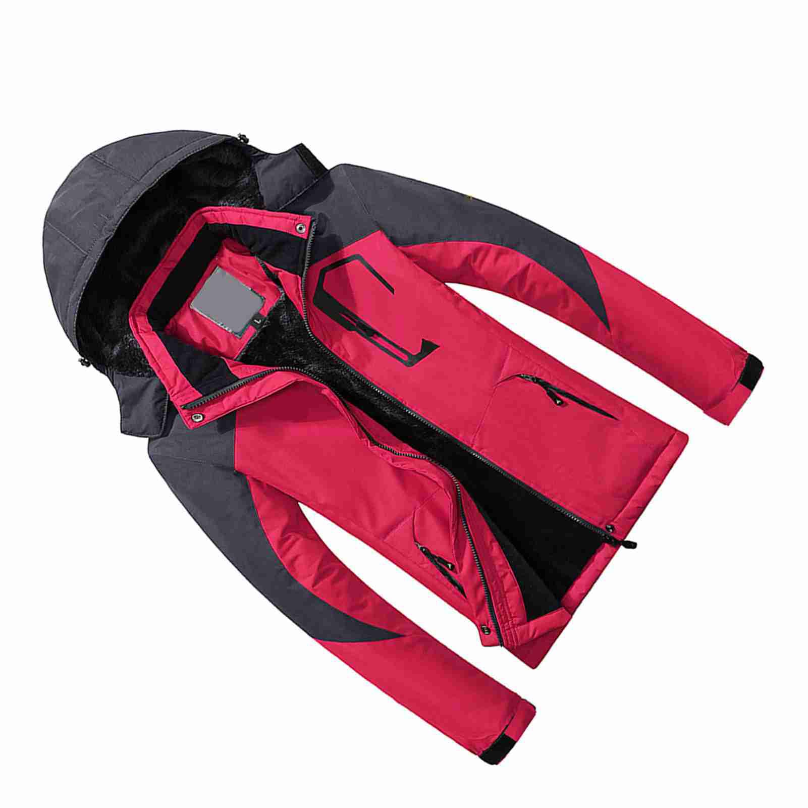 Tbest Veste de Ski d'hiver Coupe-vent Thermique pour Femme avec Capuche Amovible pour le Snowboard, la Randonnée, le Camping, Doublure Polaire pour Temps Froid (M)