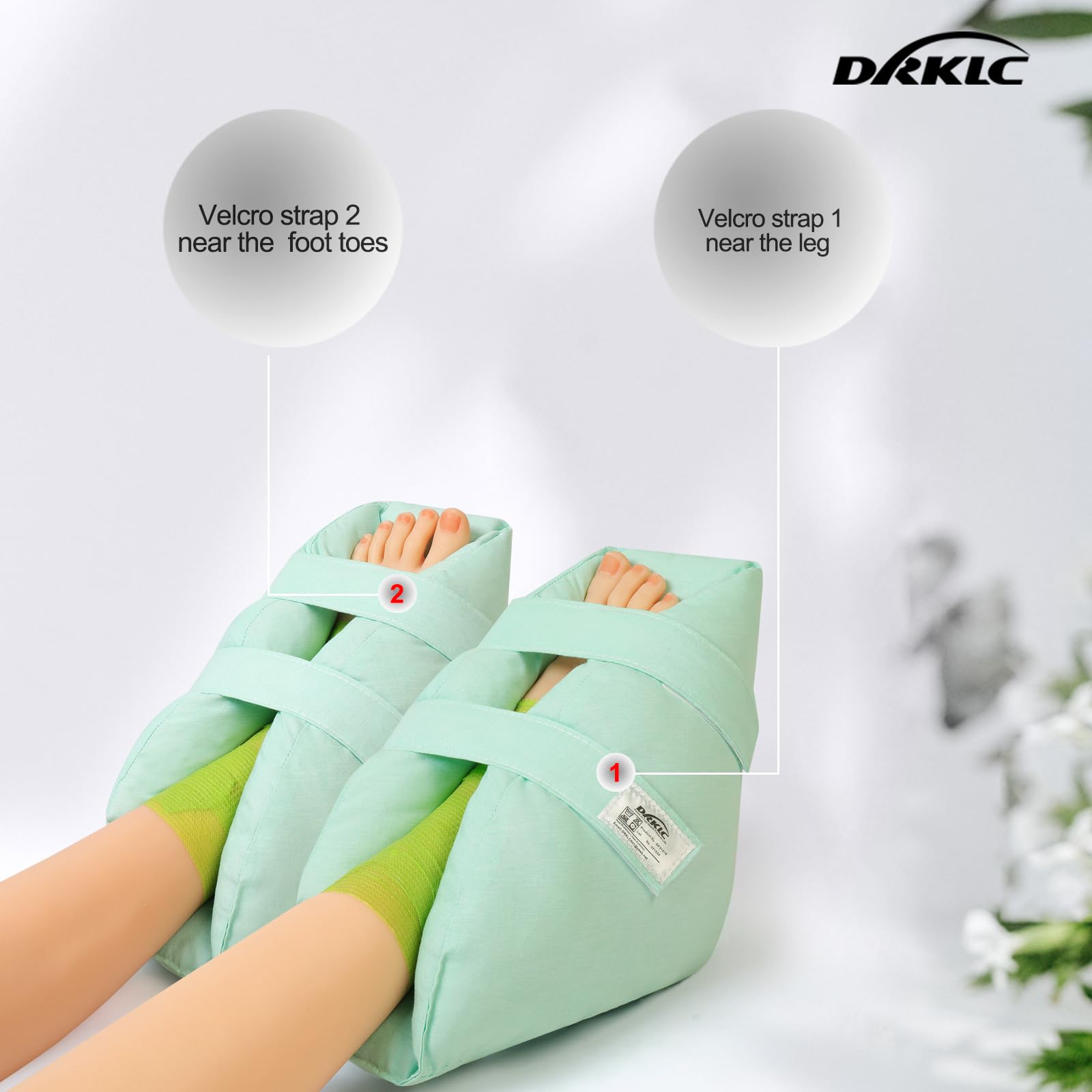 Protectores de talón para úlceras por presión, suministros de recuperación de cirugía de botas de pie ajustables para ancianos postrados en cama, úlceras por presión, almohada de tobillo para