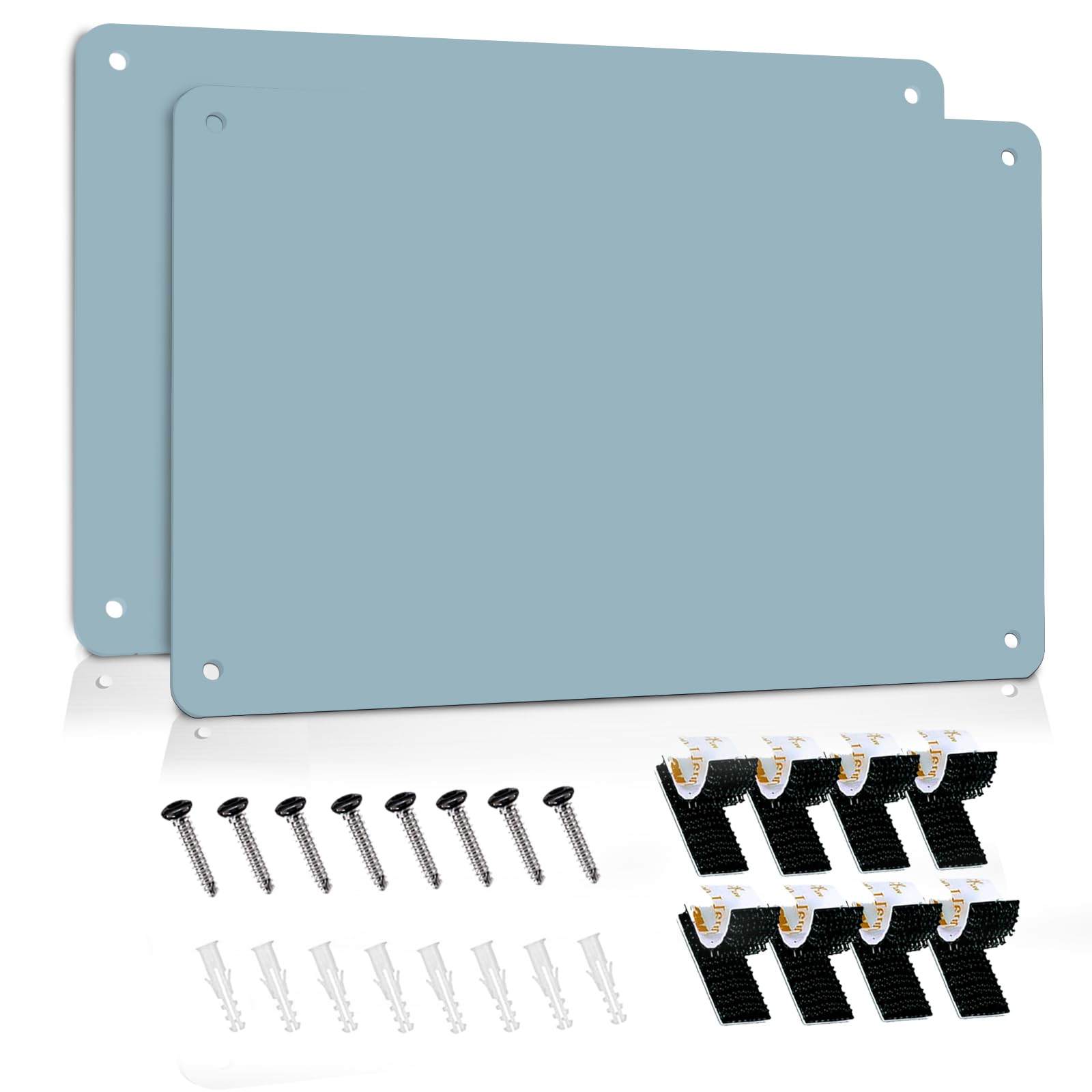 2Pack Magnetic Board 17.5" x 11.4" Magnet Bulletin Board is Suitable for displaying Notes, Photos,Magnetic Letters,Suitable for Walls, refrigerators, cabinets, etc（Blue）