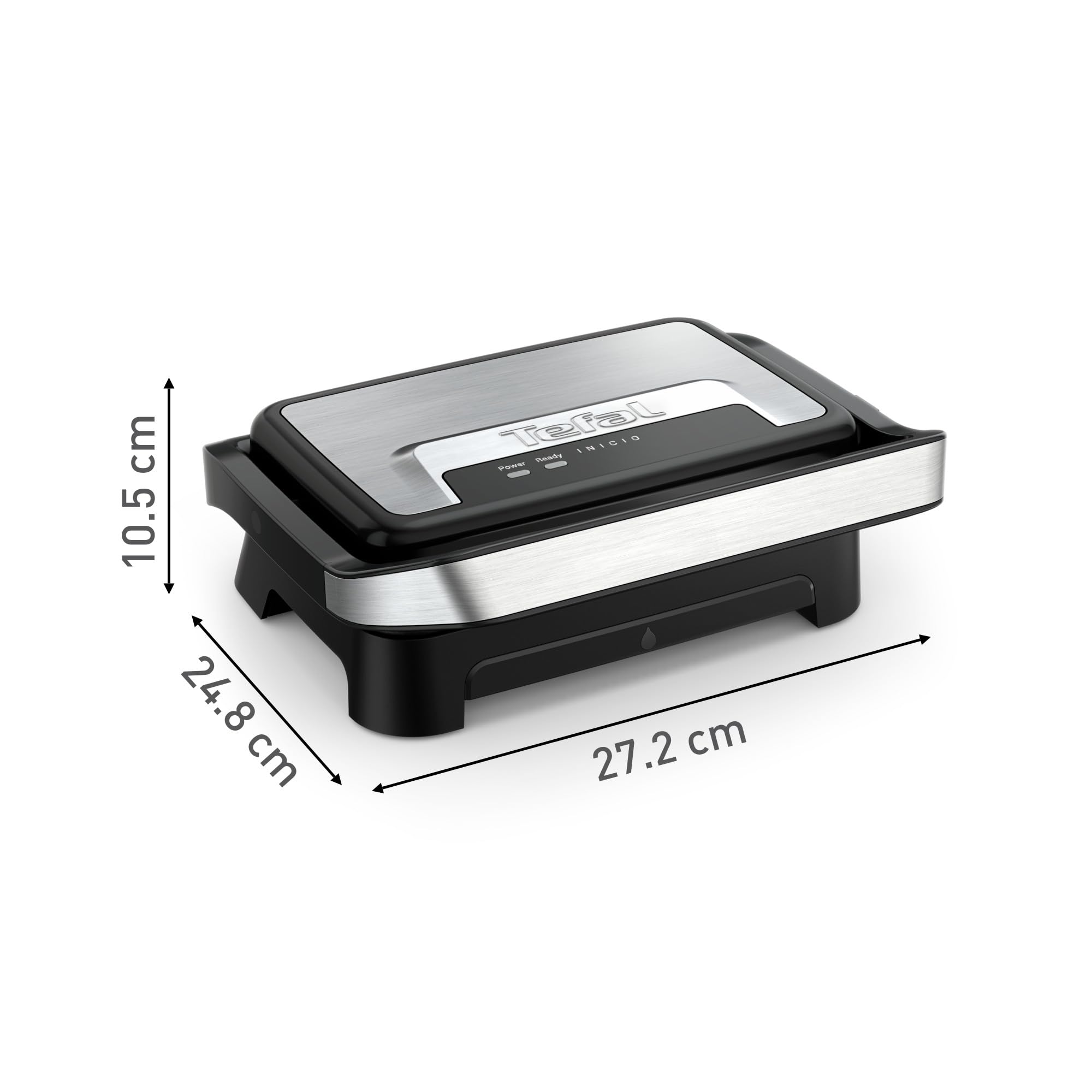 Tefal Gril et machine à panini, Plaques de cuisson antiadhésives, Nettoyage facile, Rangement facile, Inicio Compact, GC270D10