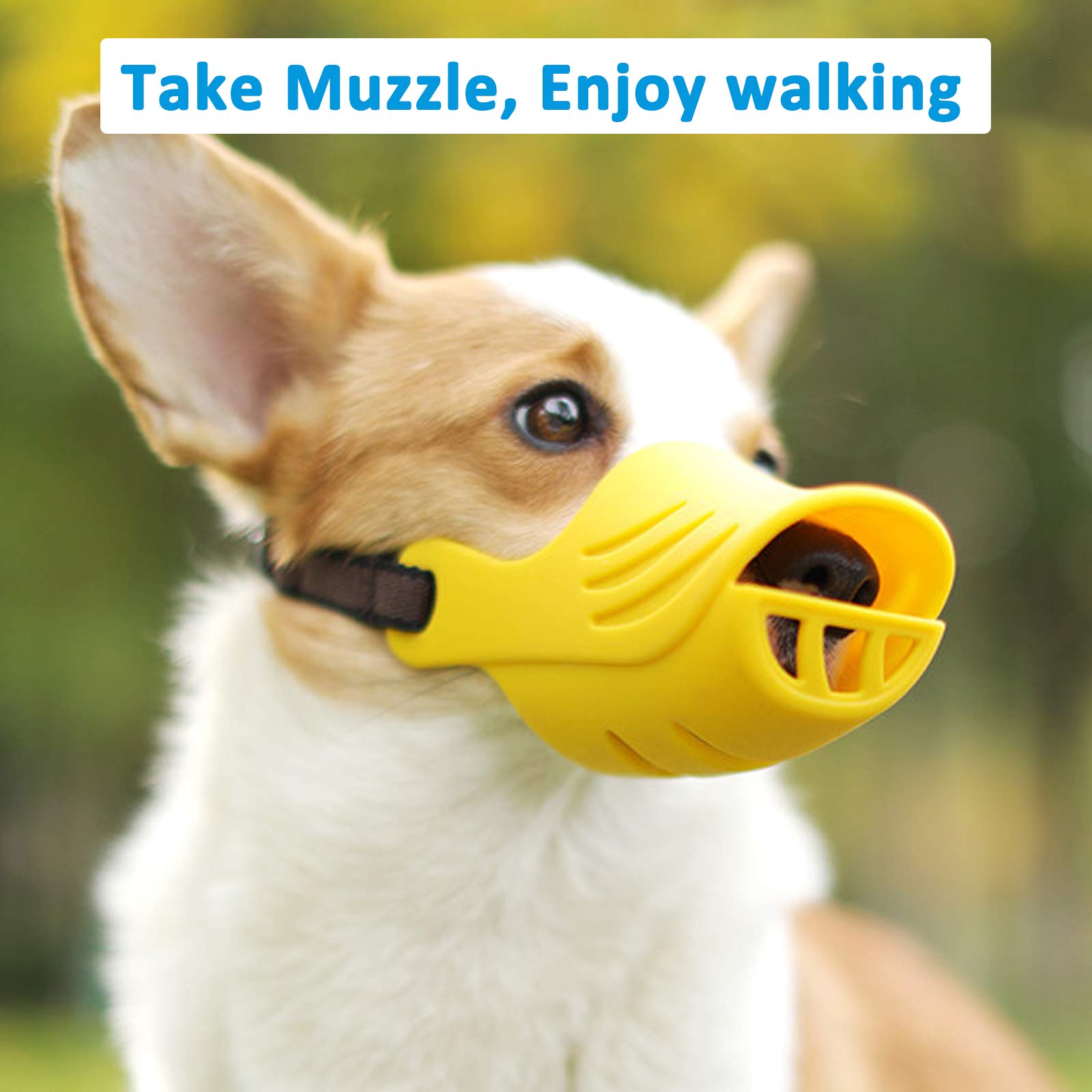 Luckypaw Dog Muzzle Soft Duck Silicone Mouth Cover With Adjustable