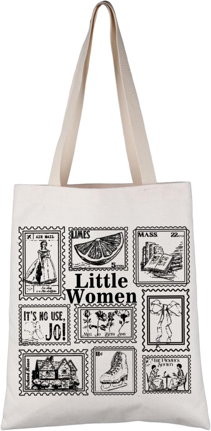 G2TUP Literary Inspired Gift L Women Stamp Collection Tote Bag March Sisters Fan Handbag Bookish Gift Book Fandom Merch G2TUP Literary Inspired Gift L Women Stamp Collection Tote Bag March Sisters Fan Handbag Bookish Gift Book Fandom Merch