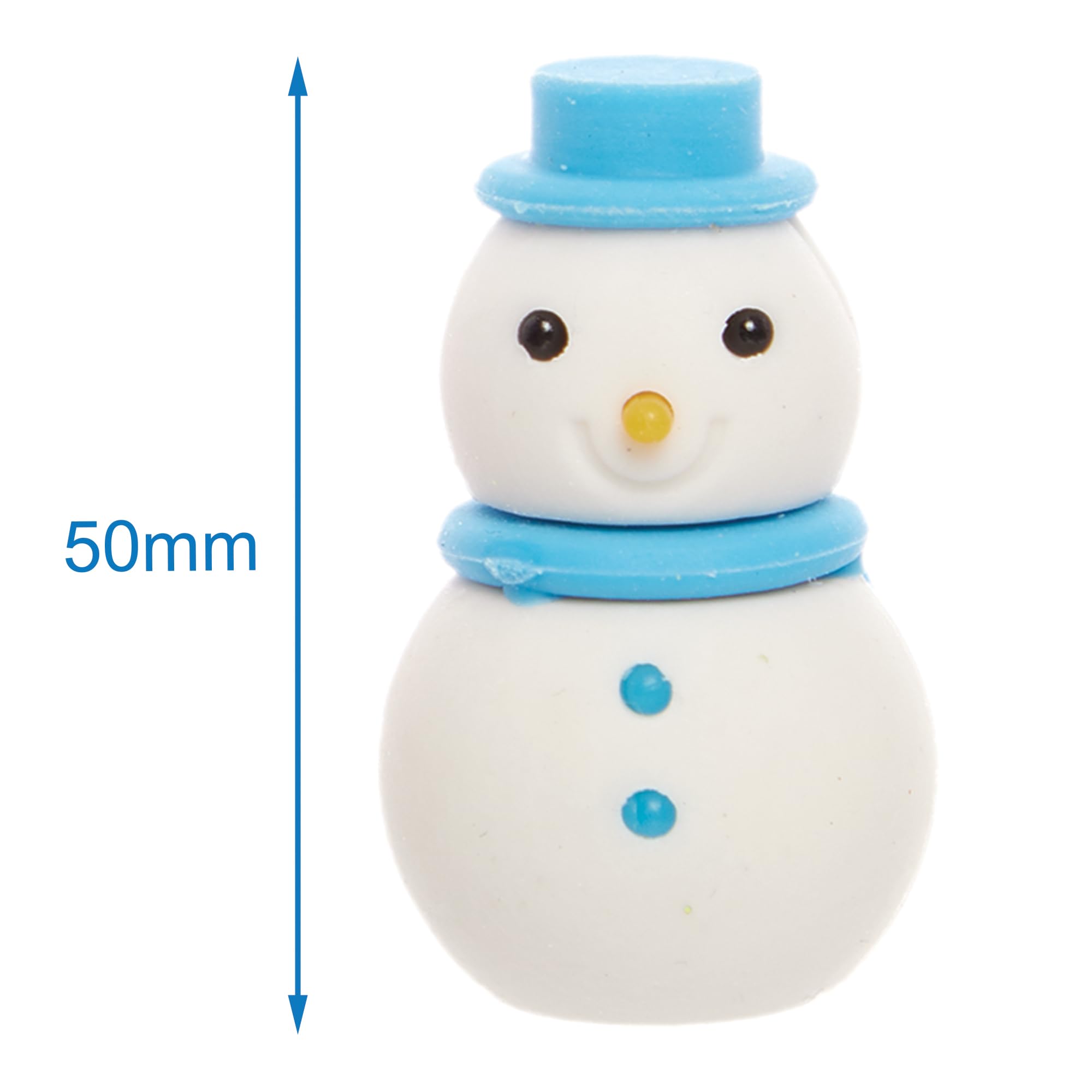 Baker Ross FX752 Snowman Erasers - Pack of 10, Christmas Party Bag Filler and Stocking Filler, pink/orange/green/blue/purple - Image 4