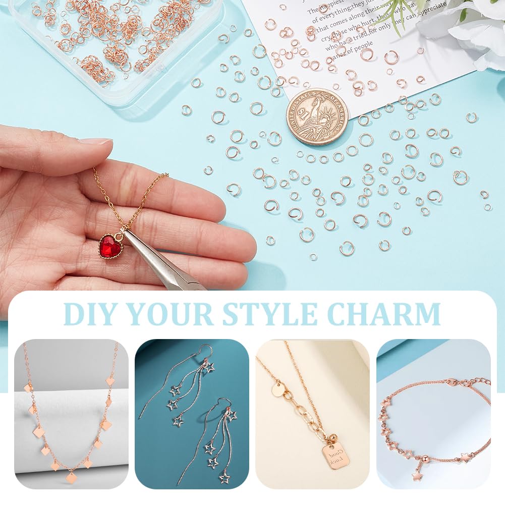 PandaHall 60 Stuks 304 Roestvrijstalen Springringen + 30 Kreeftenklauwsluitingen – Voor Oorbellen, Armbanden, Kettingen, Hangers En Sieraden DIY, Roségoud