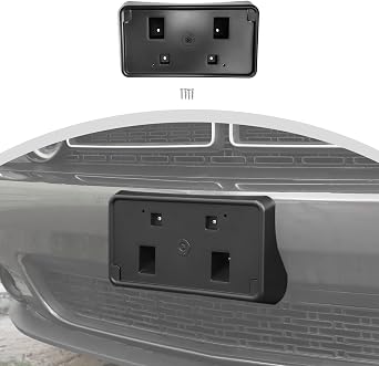 CheroCar Front License Plate Bracket Holder Mount Frame Fit for 2010-2026 Dodge Challenger Front Bumper License Plate Number Plate Holder Registration Frame Exterior Accessories