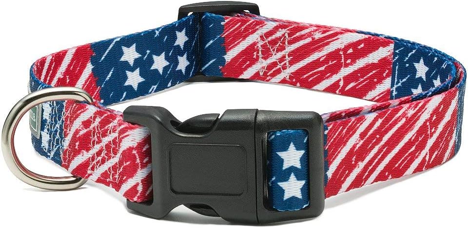 Dog Collars - Adjustable Dog Collars for Large Medium Small Dogs Flag - Plaid - Animal Prints - Durable Nylon