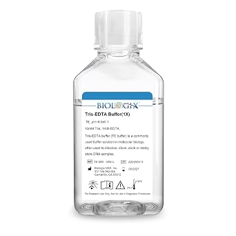 TE Buffer 1X, pH 8.0, 10mM Tris & 1mM EDTA, Ready-to-Use Molecular Biology Buffer for DNA Dissolution, Dilution, Elution and Storage, RNase-Free, DNase-Free, 500mL