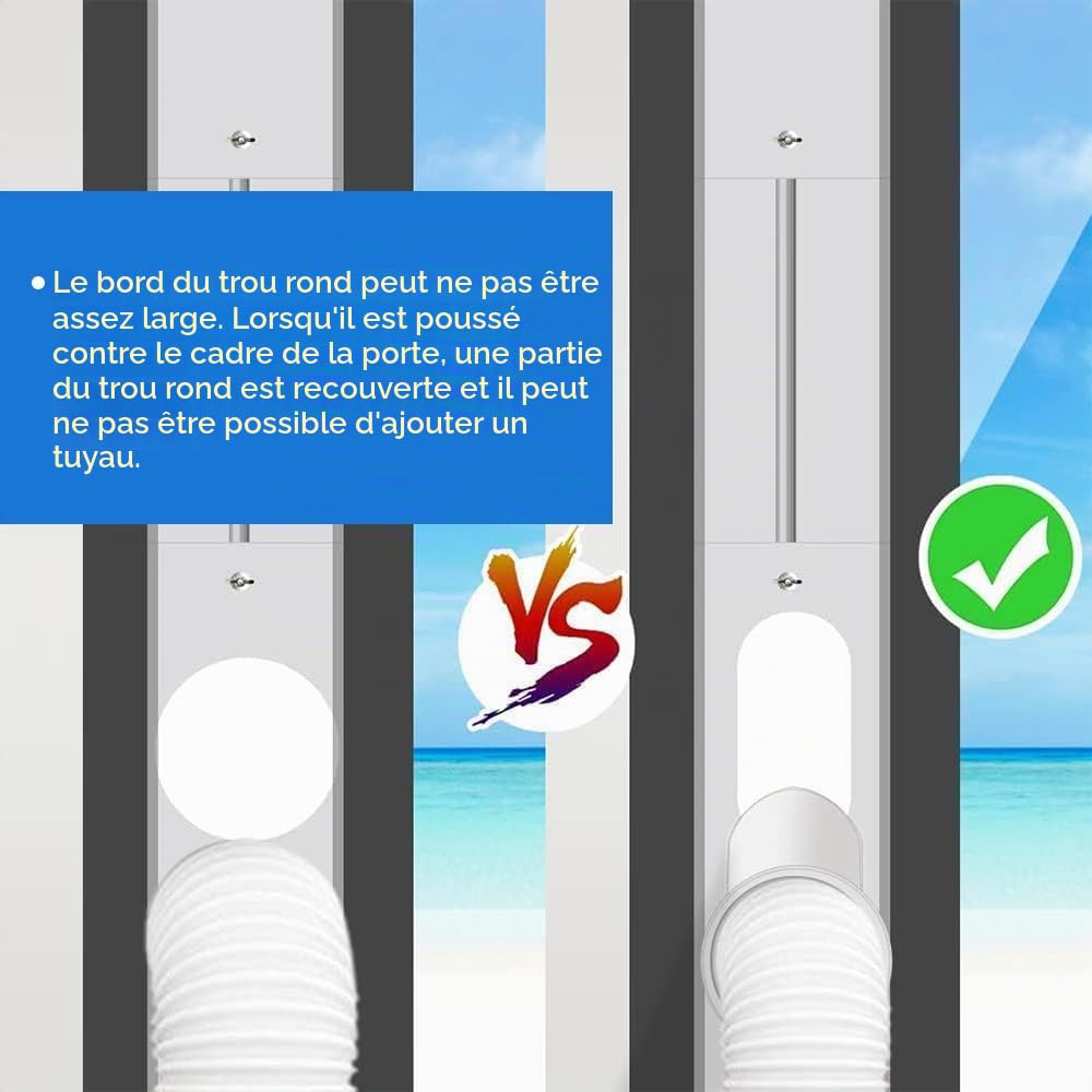 4PCS Kit de Plaque Fenêtre Climatiseur Mobile pour diamètre 13/15cm, Kit de ventilation de fenêtre pour climatiseur portable, Pare-Brise de climatiseur de Plaque de kit
