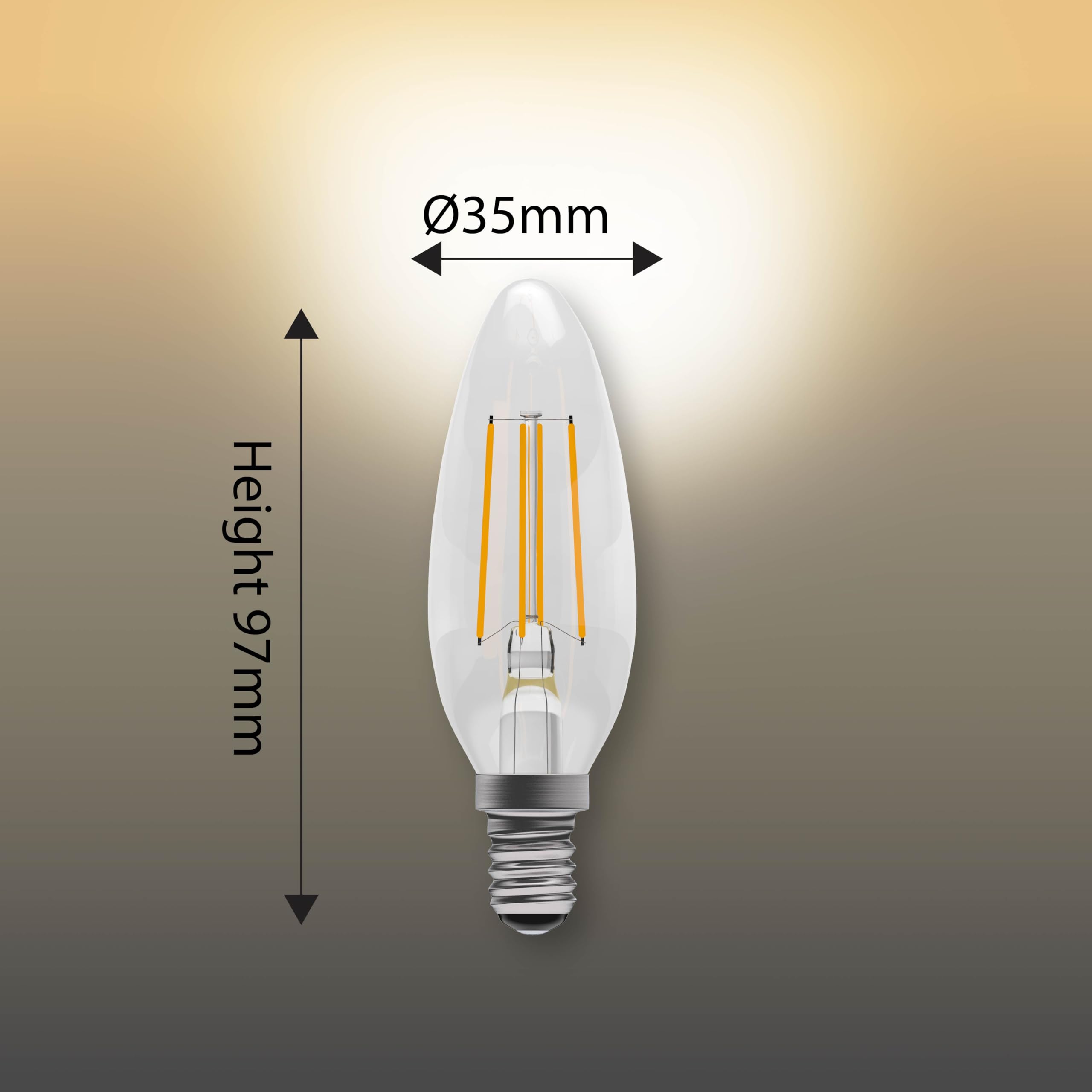 BELL Lighting E14 Small Edison Screw Cap Filament Dimmable Light Bulb LED Candle 6 Pack, Warm White - 2700k - Image 4