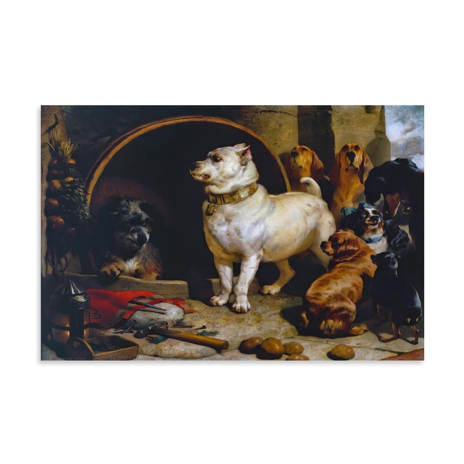 SXDMOUBK Alexander And Diogenes By Edwin Landseer Poster Decorative Painting Print Picture Canvas Wall Art Bedroom Office Living Room Decoration 24x36inch(60x90cm)