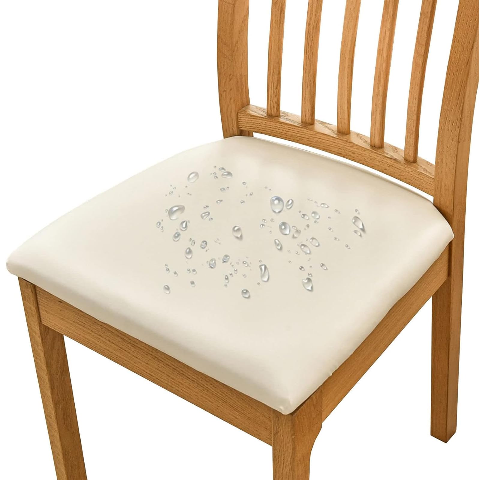 Housses de chaise salle à manger en similicuir beige de qualité supérieure