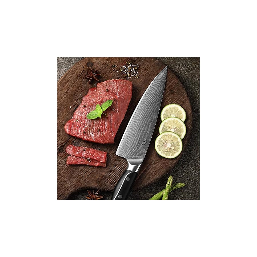 18-Pieces-Damascus-Kitchen-Knife-Set-8-Piece-Steak-Knives-Non-slip-ABS-Ergonomic-Triple-Rivet-Handle-for-Meat-Fork-Knife-Sharpener-and-Kitchen-Shears-17-Slots-Fraxinus-Manchuria-Knife-Block-Grey 18 Pieces Damascus Kitchen Knife Set, 8 Piece Steak Knives, Non-slip ABS Ergonomic Triple Rivet Handle for Meat Fork, Knife Sharpener and Shears, 17 Slots Fraxinus Manchuria Knife Block (Grey)