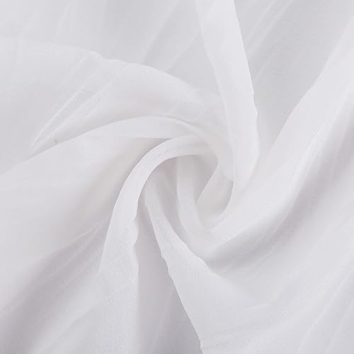 Miniatura 4 de GyiHoong Cortinas traslúcidas blancas de cocina de 33 pulgadas, cortinas traslúcidas de gasa para baño, casa de campo, cortinas cortas que filtran