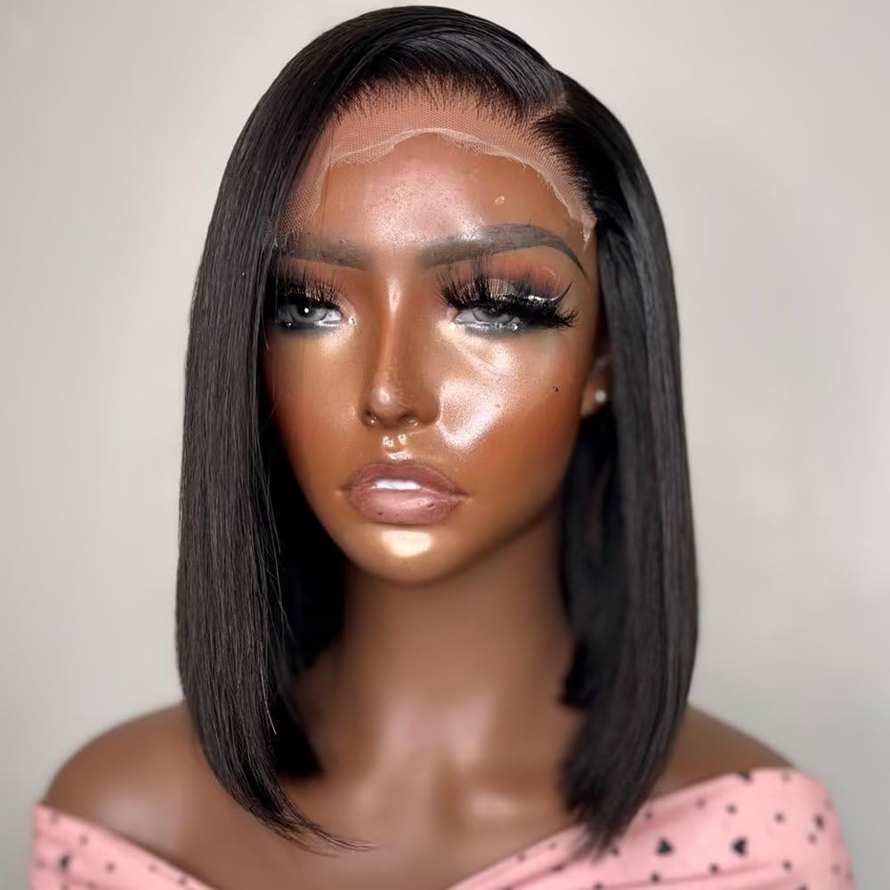 Amazon.com : Bone Straight Bob Wig Transparent Lace Front 
