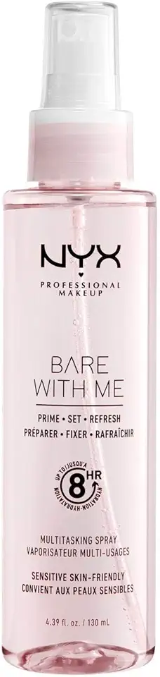 NYX PROFESSIONAL MAKEUP Bare With Me Multitasking Face Primer &amp; Makeup Setting Spray, Hydrating Face Mist for up to 8HR Wear, Long-Lasting, Vegan Formula