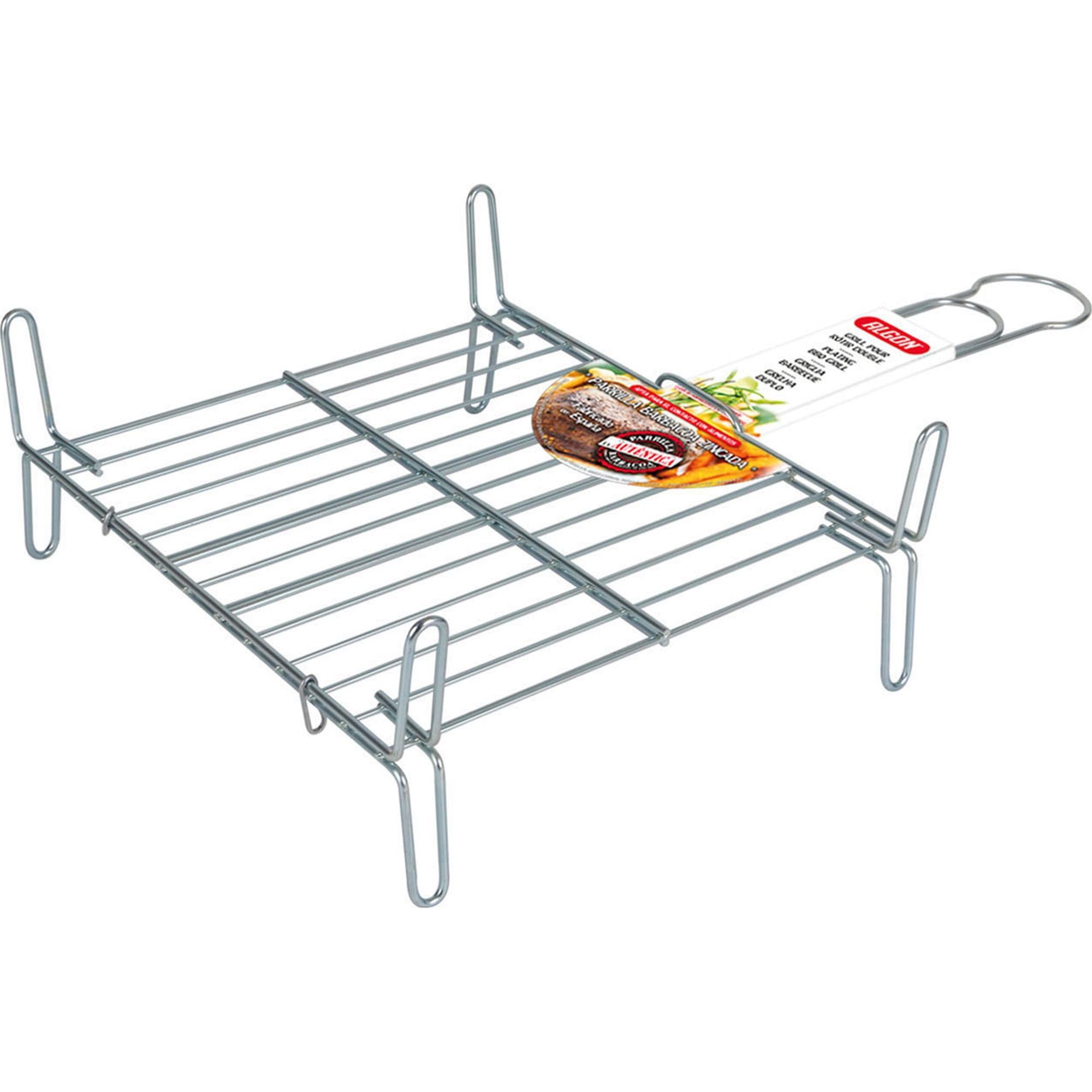 Algon | Parrilla Barbacoa 50x50 Grande Doble, Acero Inoxidable Zincado Gris Metalizado con Cierre de Seguridad - Parrilla Ideal para Asar Carnes y Verduras Resistente y Duradera para Exterior — view 11