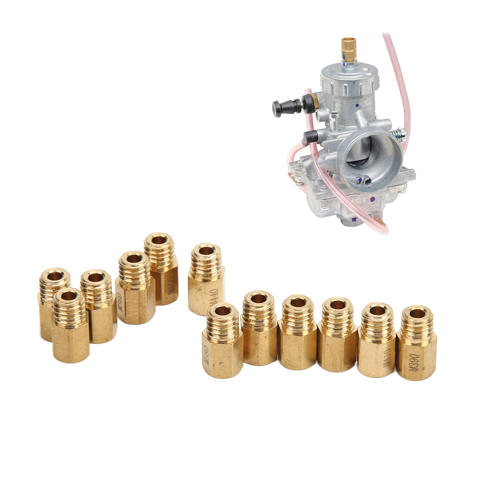 12 PZ Getti Carburatore Carburatore Getti Principali Metallo Kit Getto Principale Getti Principali del Carburatore Set di Accessori Set di Ugelli Carburatore Ugello del Getto Principale Carburatore