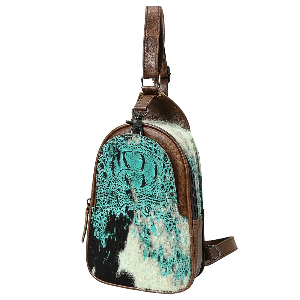 American Darling ADBG1538 Sling Crocodile embossed Genuine Leather women bag western handbag purse