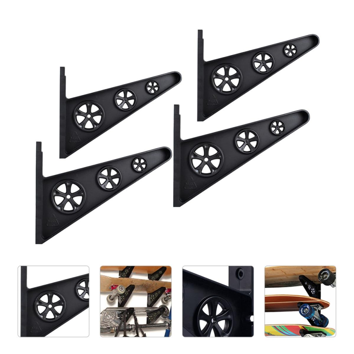 minkissy Soporte de Patineta Wall Mounted Holder de Pared Pp Negro Hogar