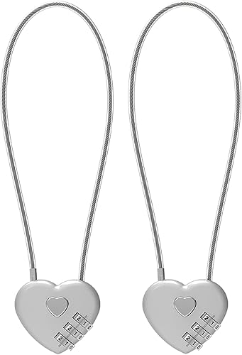 Miniatura 9 de Candado de combinación pequeña, cerraduras de cable con combinación, lindo candado con número, bloqueo de cable combinado para equipaje, maleta,