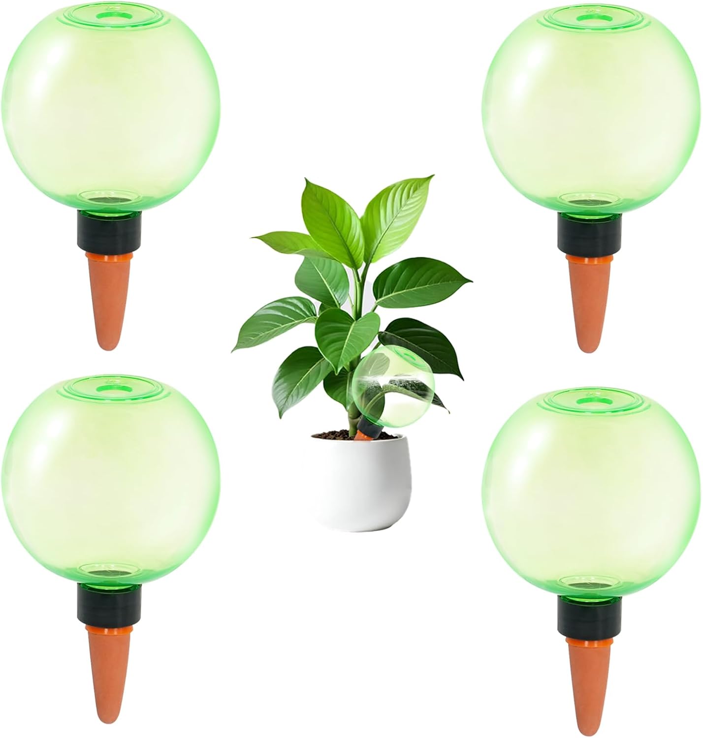 4cps Self Plant Watering Globes for Indoor and Outdoor Plants Plastic Automatic Plant Watering Bulbs Insert (Pink)