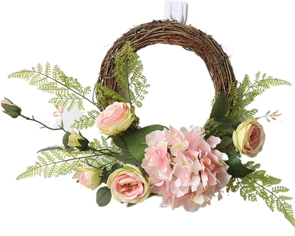 Handmade Wreath Rose Embroidered Ball Wall Decoration Wall Hanging Wreath(E)