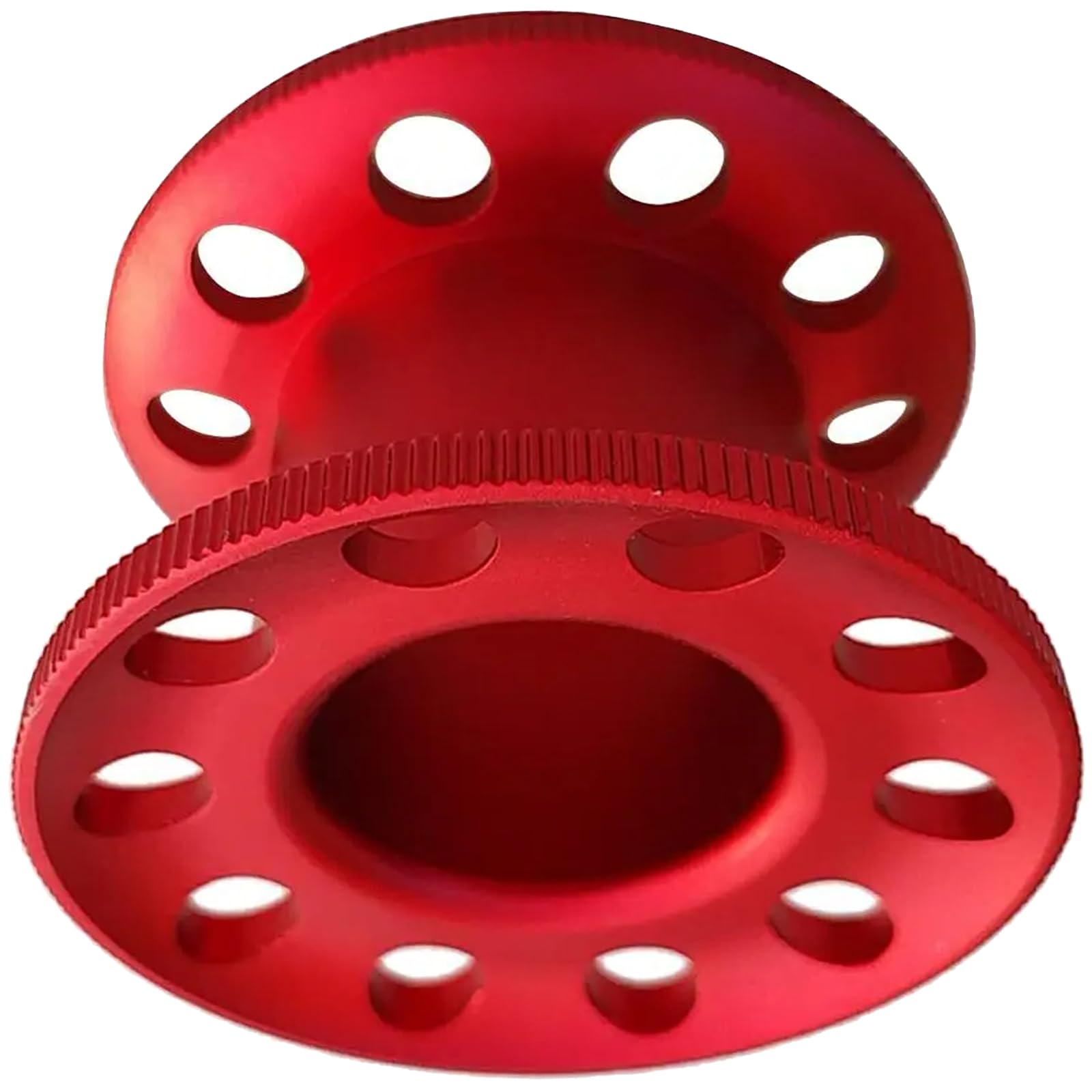 Zbiianxer Red Compacts Miniature 10 Hole Diving Reel Aluminum Alloy For Professional Diver Snorkeling Spearfishing Underwater Tasks Diving Line Management Reel Dive Spool