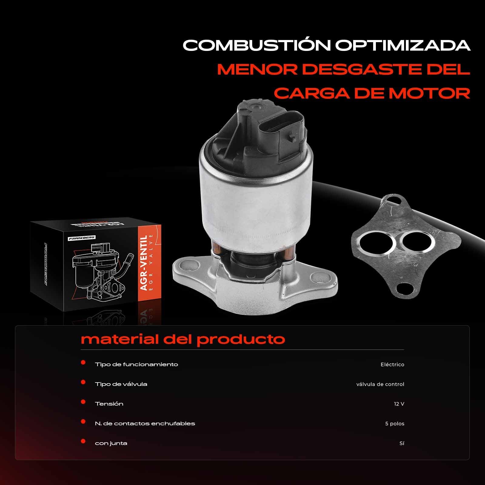 Frankberg Válvula EGR (válvula de recirculación de gases de escape) | Compatible con: Chispa, Caravana Astra G T98, Aveo/Kalos Hatchback T250 T255, Caravana Vectra B J96, Matiz M200 M250