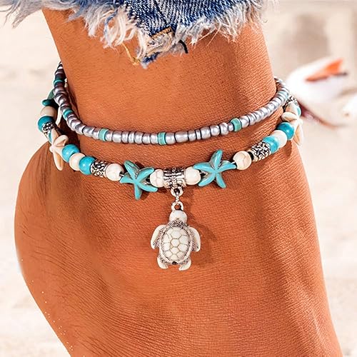 Miniatura 5 de Alrededor de 120 cuentas de estrella de mar y tortuga marina sintéticas, dijes de cuentas espaciadoras de animales del océano, cuentas espaciadoras