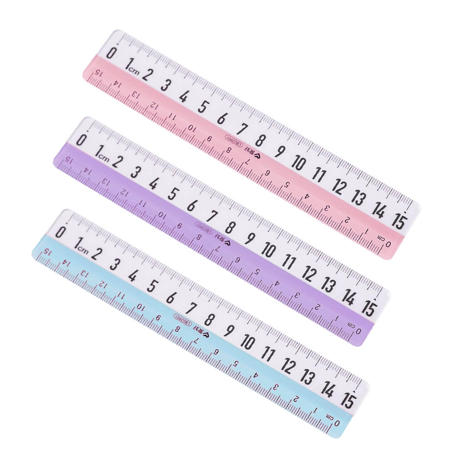 Amazon.co.jp: プラスチック定規 透明 15cm 3点セット 特大 クリア  