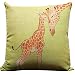 Giraffe and Its Mother Throw Pillow Case Decor Cushion Covers Square 1818 Inch Beige Cotton Blend Linen (Multi-color)