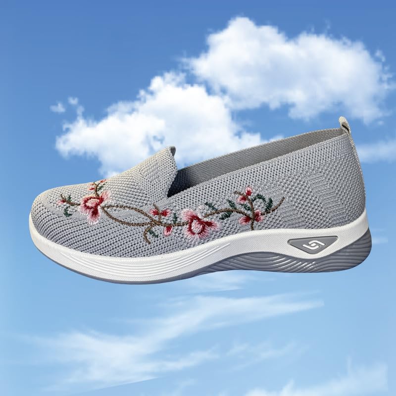 Fashionable Floral Pattern Mesh Breathable Lightweight Non-Slip Sneakers for Women, Designer, Casual Comfortable Sports Shoes, All-Match Commuter for Work & Daily, Summer Walking Shoes2
