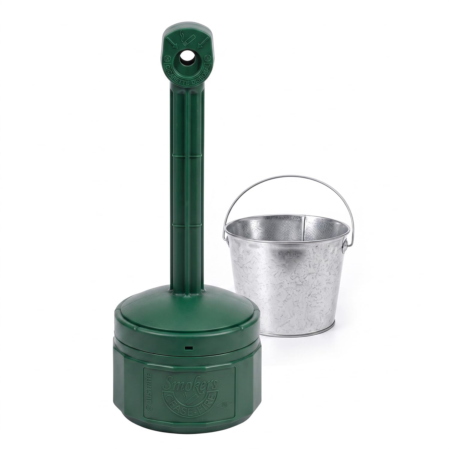 Personal del Fumador Fuego® Cigarrillos Butt receptáculo, Cap. 1 gal, cubo, bandeja de poliéster