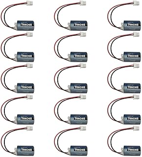 (15 Pcs/Set) 3.6V SB-AA02 1/2AA 1200mAh PLC Battery for Tekcell SB-AA02 3.6V Battery Instead of LS14250 Lithium Non-Rechargeable Battery with Plug (3.6 Volt, 1.2 Ah, Non-Rechargeable, Blue)
