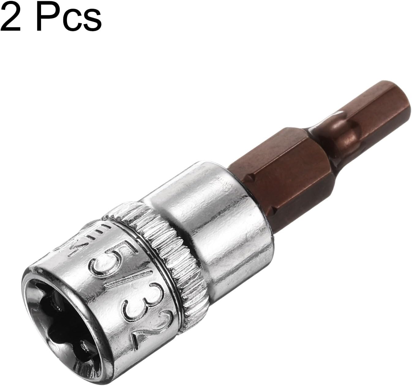 HARFINGTON 2pcs 5/32" Hex Bit Socket 1/4" Square Drive SAE Extension Impact Bit Power Nut Driver Set S2 & CR-V Steel Socket Ratchet Wrench Bits