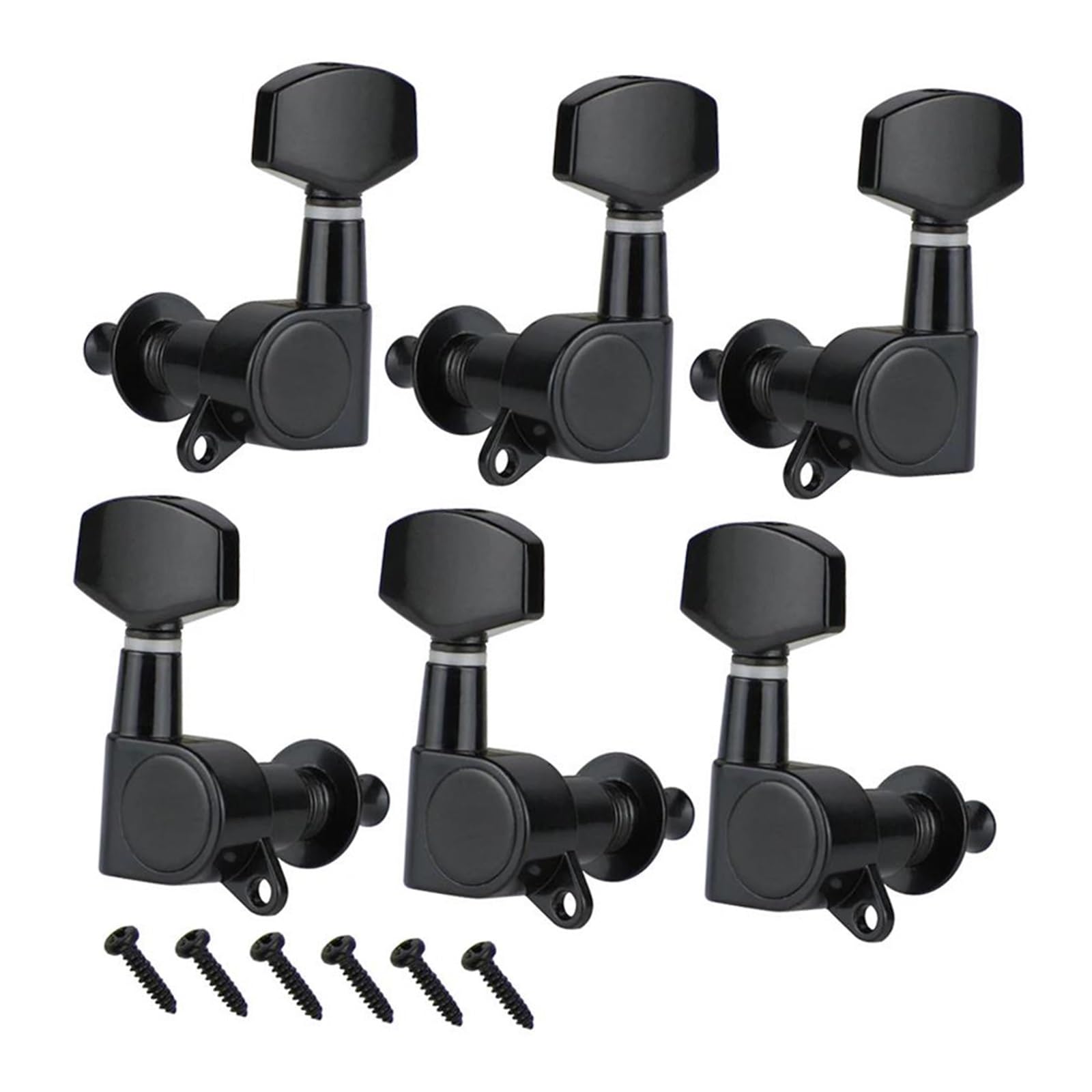 Clés D'accordage De Guitare Mécaniques Pour Guitare Acoustique Mécaniques Clés 3L3R Chromées Et Noires(Black)