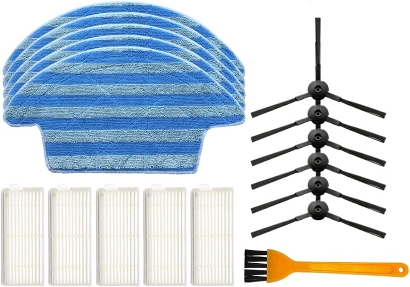 Compatible for ILife V55 Pro Hepa Filter Edge Side Brush Mop Cloths Rag Replacement Robotic Vacuum Cleaner Spare Part Accessory Kit (Color : 4)