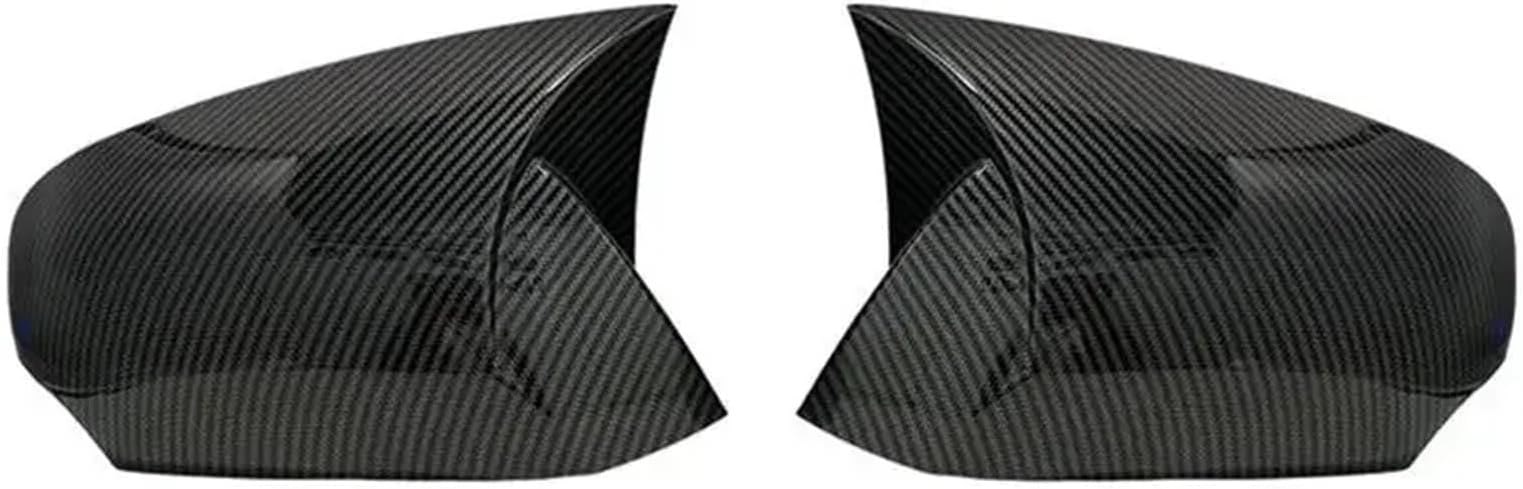 Compatible For Renault Fluence 2011 2012 2013 2014 2015 Car Horn Style Rearview Side Mirror Cover Wing Cap Exterior Door Housing Shell Trim(Carbon Look)