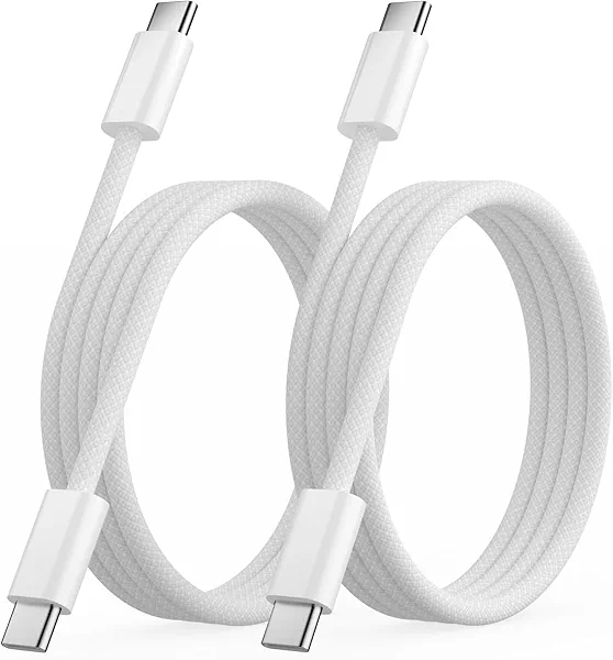 Quickeep USB C to USB C Cable 3FT 2 Pack, Nylon Braided 60W Type C Charger Fast Charging, iPhone 15 16 17 Charger Cord, USBC to USBC Cable for iPhone 15 16 17 Pro Plus Pro Max/iPad Pro/Air