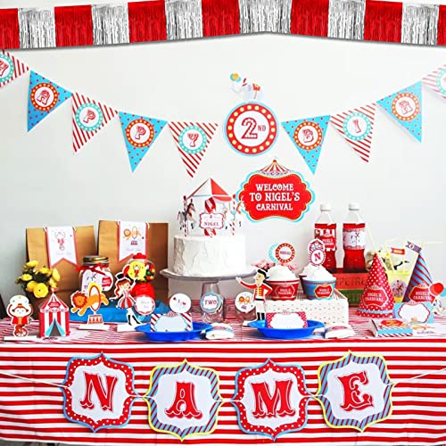 Image of 6 Pack 10 Feet Red Silver Foil Fringe Garland Metallic Tinsel Streamers Banner Wall Hanging Curtain Backdrop Banner for Parade Floats, Thanksgiving, Christmas, Birthday, Halloween Party Decorations