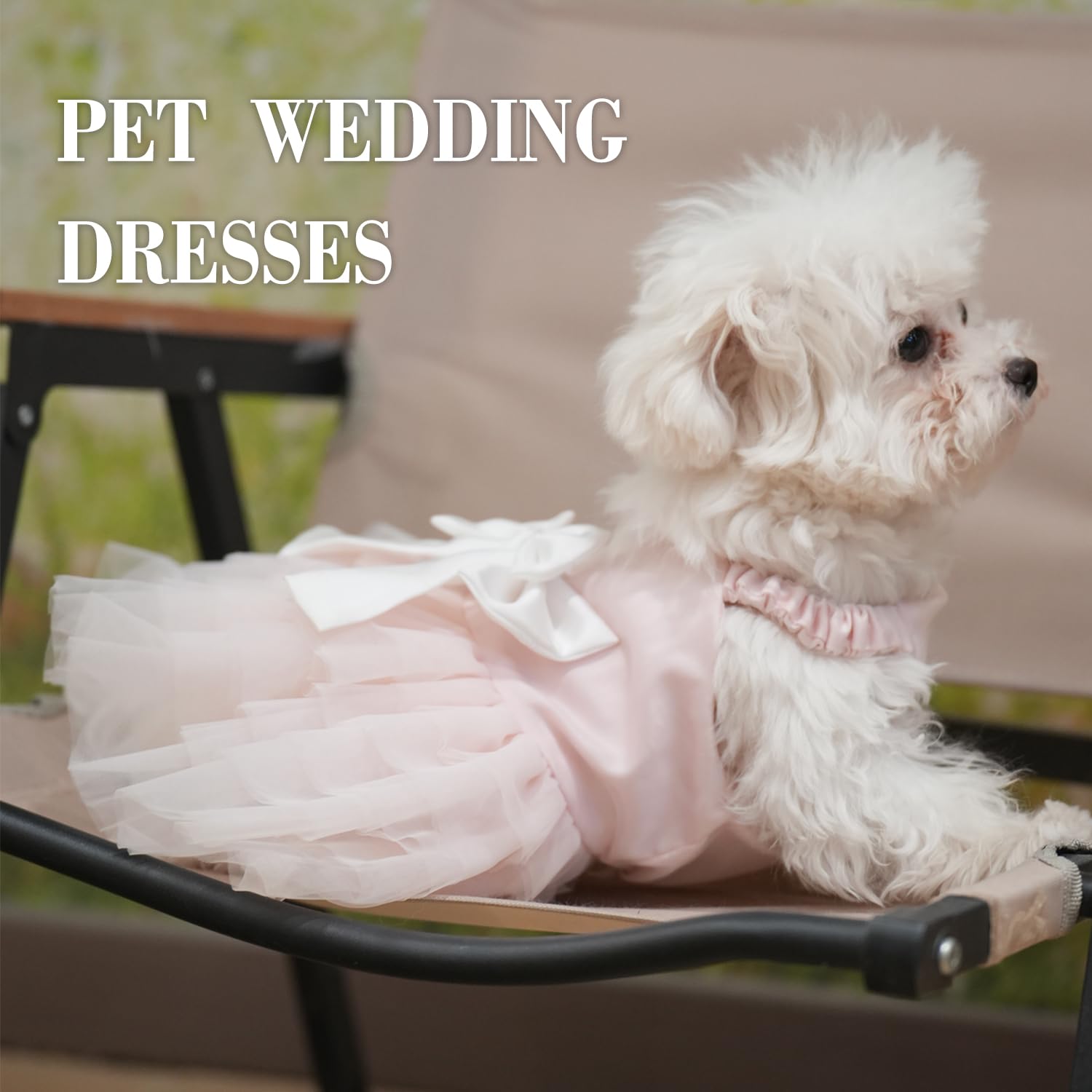 Dog Dress Wedding Outfits, Lace Tutu Strappy Princess Skirt for Female Puppy Small Medium Dogs Girl Cats Costume (Strappy Dress, XS) - Image 4